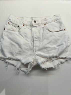 Levi’s White High-Rise Denim Shorts